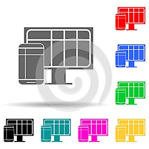 responsive design multi color style icon. Simple glyph, flat vector of web development icons for ui and ux, website or mobile