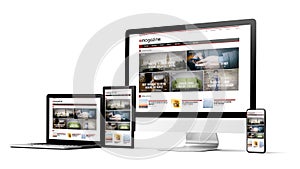 responsive design website e-magazine devices collection mockup