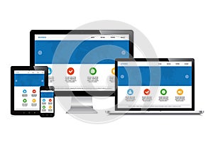 Responsive device desktop isolated webdesign