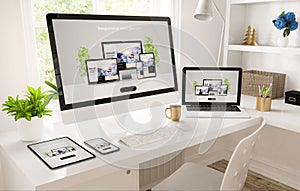 responsive devices on home office setup
