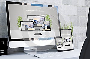 responsive devices showing responsive web design on desktop