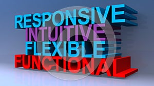 Responsive intuitive flexible functional on blue