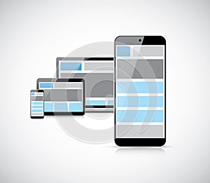 Responsive mobile first web design in smartphone v