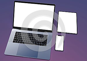 Responsive site mock-up - MacBook, iPhone, iPad