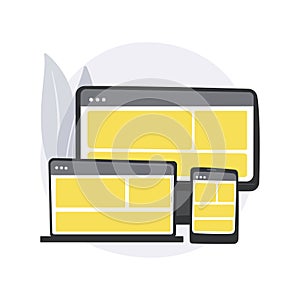 Responsive web design abstract concept vector illustration.
