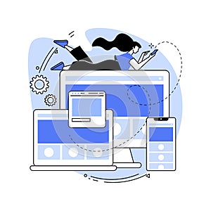 Responsive web design abstract concept vector illustration.