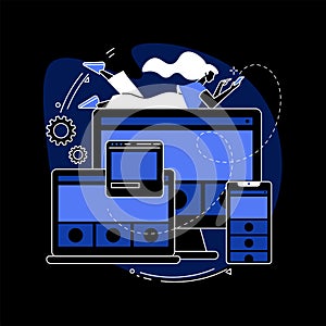 Responsive web design abstract concept vector illustration.