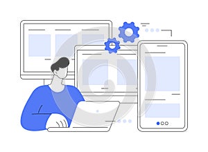 Responsive web design abstract concept vector illustration.