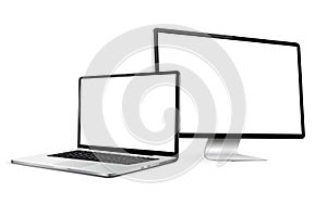 Responsive web design computer display with laptop isolated