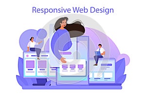 Responsive web design concept. Adaptive content presentation