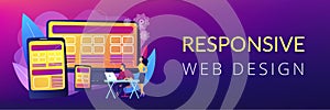 Responsive web design concept banner header.