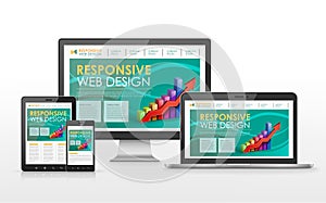 Responsive web design concept in different devices