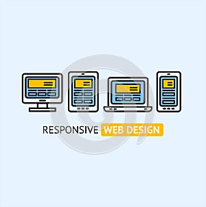 Responsive Web Design Concept. Vector