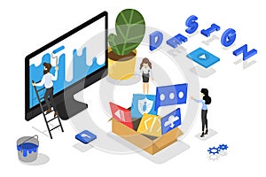Responsive web design concept and website development