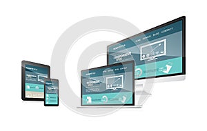 Responsive web design with different devices.