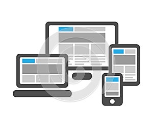 Responsive web design in digital devices