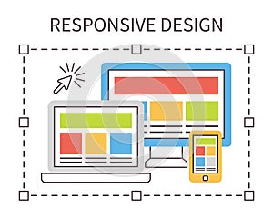 Responsive web design, flat vector