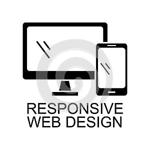 responsive web design icon. Element of seo and development icon with name for mobile concept and web apps. Detailed responsive web