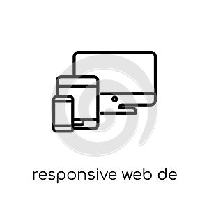 Responsive Web Design icon. Trendy modern flat linear vector Res photo