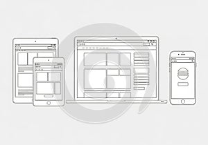 Responsive web design layouts on multiple devices