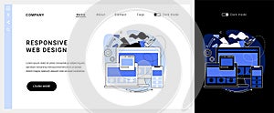 Responsive web design vector concept landing page.