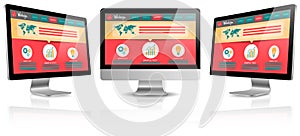 Responsive web design vector set computer monitor