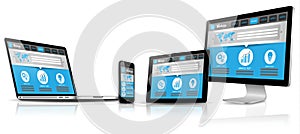 Responsive web design vector set mobile devices