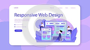 Responsive web design web banner or landing page. Adaptive content