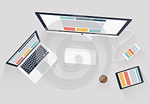 Responsive web design and web development vector illustration