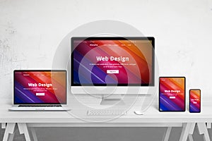 Responsive web site design on different devices