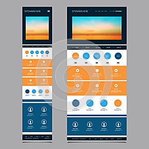 Responsive Website Design Template for Your Business with Sunset Sky Image Background
