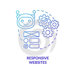 Responsive websites blue gradient concept icon