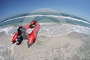 Resque boat on beach
