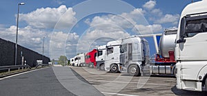 Rest area on the highway with truck