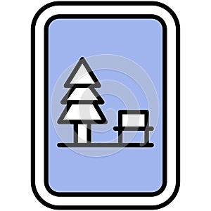 Rest area sign icon, wayfinding sign vector