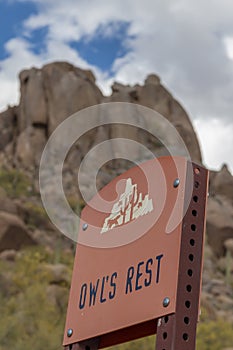 Rest Area Sign On Pinnacle Peak Trail In Scottsdale