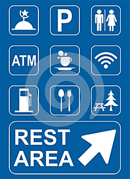 Rest area sign vector illustration