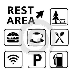 Rest area sign vector illustration