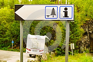 Rest area and tourist information sign