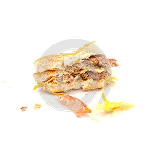 A half eaten Burger