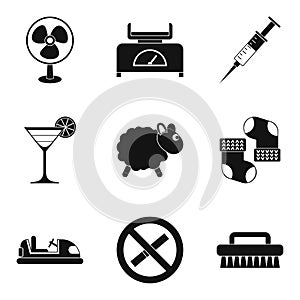 Rest from child icons set, simple style