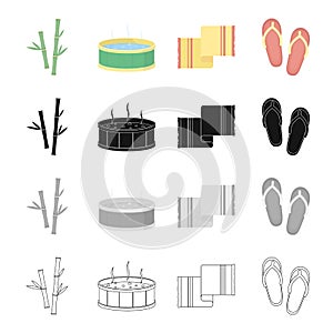 Rest, hygiene, spa and other web icon in cartoon style.Slates, slapping, shoes, icons in set collection.