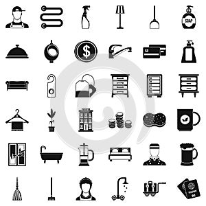 Rest icons set, simple style