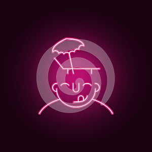 rest on mind icon. Elements of What is in your mind in neon style icons. Simple icon for websites, web design, mobile app, info