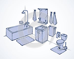 Rest room. Vector drawing objects