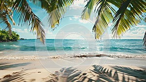 Rest at the seaside. Tropical beach, sea, palm trees, sand