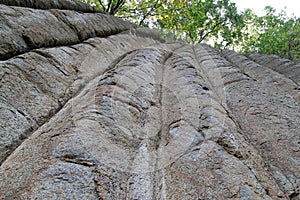 Rest of several lava flows - basalt columnar jointing
