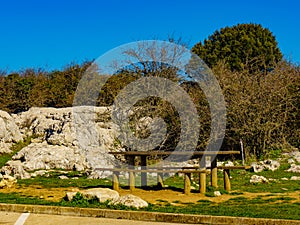 Rest stop area in El Torcal , Antequera, Spain