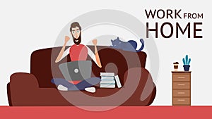 Rest and work at home online.
