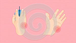 Rest your wrist. issue about working with mouse click longtime. beautiful color background. vector illustration eps10